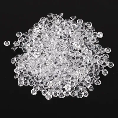 Image de 1000pcs 6mm Transparent Wedding Confetti Party Plastic Diamond Sparkly Gems Decor (White)