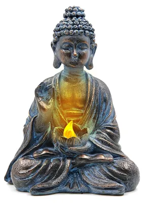 Produktbild von Solarbetriebene Buddha-Gartenstatuen, meditierende Buddha-Figur mit Lotus-LED-Beleuchtung, Zen-Buddha-Statue für den Außenbereich, sitzender Buddha aus Kunstharz mit Solarbeleuchtung für Garten, Terrasse oder Fensterbank (Stil 2)