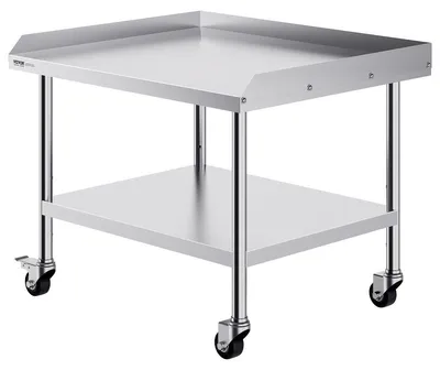 Obrázek produktu pro Pracovní stůl z nerezové oceli, 76 x 91 cm, komerční stůl na přípravu pokrmů se 4 kolečky