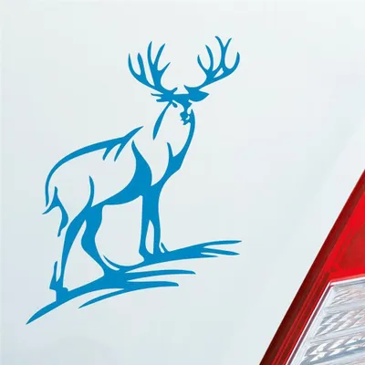 Produktbild von Auto Aufkleber Hirsch Geweih Jäger Wild Jagd 12x9 cm Hellblau Sticker Heckscheibenaufkleber
