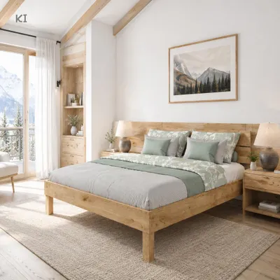 Immagine prodotto di Quattro varianti di solido largo matrimoniale/futon 180x200 in rovere oliato V-60.88-18Senza accessori