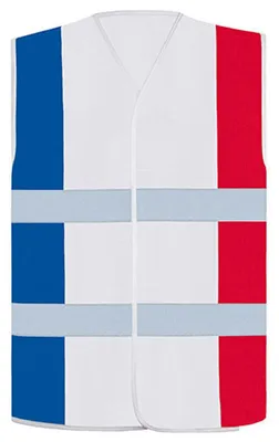 Imagen del producto de Korntex - Chaleco de seguridad "Nacional" unisex para hombre/mujer, modelo LT5923 (Talla S-M) (Azul/Blanco/Rojo)
