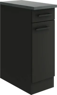Produktbild von Optifit Unterschrank mit Schublade und Drehtür Madrid420 BxTxH 30 x 60 x 84,8 cm anthrazit matt zerlegt Anschlag reversibel KUMA U306-9+