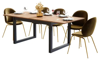 Esstisch Wildeiche Anthrazit 160 cm, Ansicht