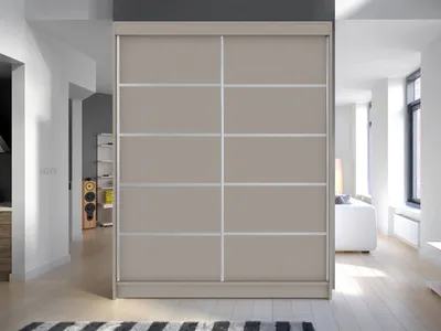 Obrázek produktu pro Šatní skříň s posuvnými dveřmi 150 cm PIRITU 4  - kašmír