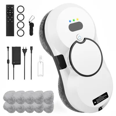 Produktbild von Fensterputzroboter 5600Pa Fensterreiniger Elektrisch, 3 Reinigungsmodi, Intelligente Navigation und Randerkennung, Fernbedienung und 10 Tüchern