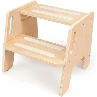 Imagen del producto de Solidchoice: Escalera de madera con dos peldaños para un uso seguro