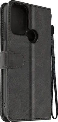 Produktbild von Avizar, Nokia C22 Wallet-Cover, Portemonnaie Hülle mit Handschlaufe, Schwarz