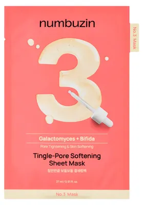 Productafbeelding van Numbuzin - No.3 - Tingle-Pore Softening Sheet Mask - Textielmasker dat de poriën verfijnt en overtollige talg vermindert, 27g