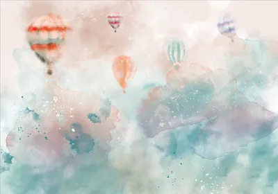 Produktbild von Vlies Fototapete Abstrakt 450x315 cm Vlies Tapeten Wandtapete XXL bunt Himmel Kinderzimmer Ballon Wolken e-A-0136-a-a