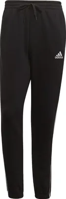 Produktbild von adidas Jogginghose Herren im 3 Streifen Design mit Fleece innen, Größe:M, Farbe:Schwarz