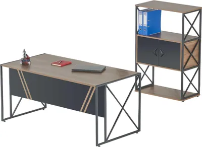 Produktbild von Designer Arbeitszimmer Set r Bürotisch Moderner Aktenschrank