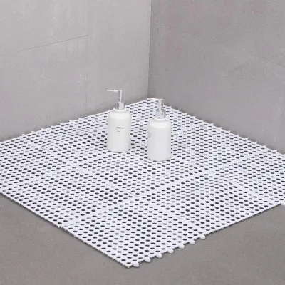 Image de Tapis de salle de bain 30 X 30cm Anti-dérapant Spliced Confortable Tapis de salle de bain d'intérieur pour les salles de bain Cuisines RésidencesBlanches