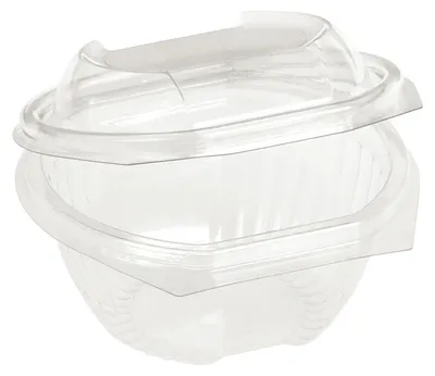 Produktbild von 50x Salatschalen mit fixem Deckel aus transparentem Kunststoff (PLA) 250ml
