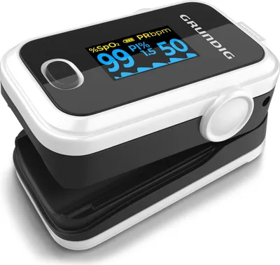 Produktbild von Pulsoximeter Finger Puls Messgerät Oxymeter Sauerstoff Blut Sauerstoffsättigung SpO2 Pulsoximeter inkl.Trageschlaufe Aufbewahrungstasche und Batterien