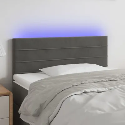 Produktbild von The Living Store LED Kopfteil Dunkelgrau 100x5x78/88 cm Samt