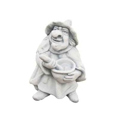 Produktbild von Hexe mit Topf aus Steinguss Neu Frostfest Witterungsbeständig Skulptur Gartenfigur zur Dekoration ST-S101088