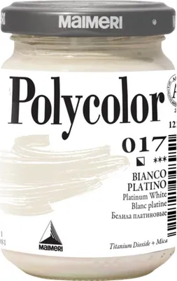 Immagine prodotto di Maimeri Vynil Polycolor Colore acrilico Platinum White 017 140 ml 1 pz.