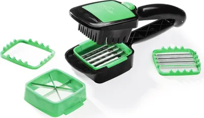 Produktbild von Genius Nicer Dicer Quick - Gemüseschneider, Schneidegerät, 5-tlg. Set, Würfelschneider, Scheibenschneider, Handschneidegerät