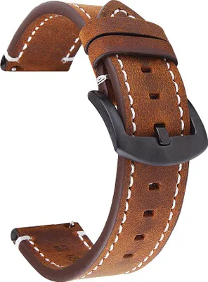 Produktbild von Uhrenarmband in 7 Farben, 20/22 mm, Lederarmband für Smartwatches