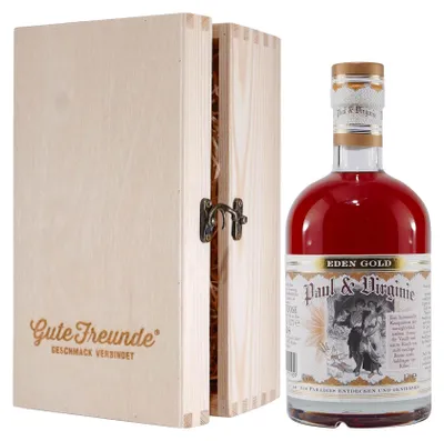 Produktbild von Paul & Virginie Spiced Spirituose mit Geschenk-Holzkiste