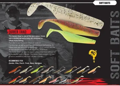 Produktbild von 4 Fox Rage Gummifische Quiver Shad Gummifisch 11,5cm, Farbe:Motor Oil