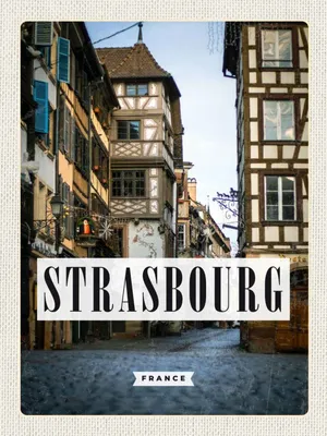 Immagine prodotto di vianmo Insegna in legno 40x30 cm Strasbourg France la petite Panorama