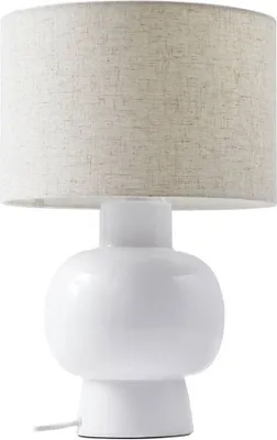 Produktbild von Lindby Tischleuchte Arved, weiß, Textil, Keramik, 46 cm
