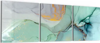 Produktbild von DEQORI Glasbild Echtglas 3x50x50 cm 'Zerlaufene Wasserfarbe' Wandbilder XXL groß
