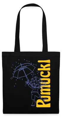 Produktbild von Spreadshirt Pumuckl Mit Regenschirm Stoffbeutel, One size, Schwarz