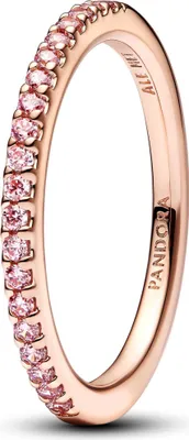 Produktbild von Pavéring für Damen mit Zirkonia, roségold von PANDORA Timeless