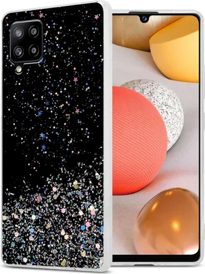 Obrázek produktu pro Cadorabo pouzdro pro Samsung Galaxy A42 5G / M42 5G v černé barvě s třpytkami ochranný kryt z pružného TPU silikonu s třpytivými třpytkami kryt pouzdra na mobilní telefon