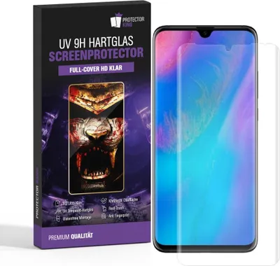 A product box and a screen protector for a smartphone.