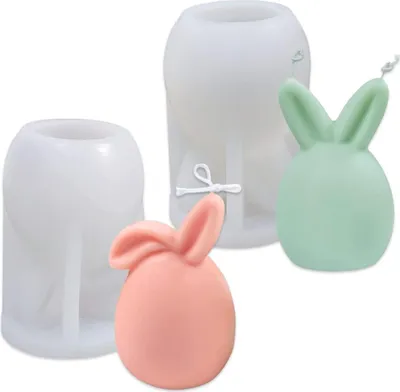 Produktbild von Stück Osterhasen Silikonform, Silikonform 3D Osterhase Silikonform Kerzenformen Osterhase für Seife, Sojawachskerzen, Ostergeschenke