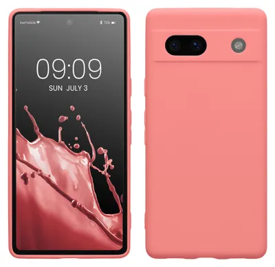 Produktbild von kwmobile Handyhülle für Google Pixel 7a Hülle - weiches Handy Silikon Case - Schutzhülle Cover - Pastell Koralle