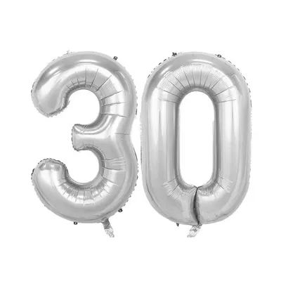 Produktbild von Set -Folienballon - Silber/40inch - 3 + 0