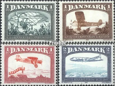 Produktbild von Briefmarken Dänemark 1981 Mi 740-743 (kompl.Ausg.) postfrisch Luftfahrt