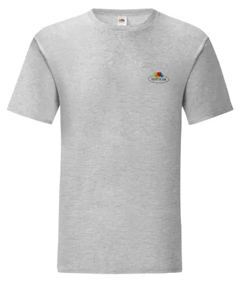 Produktbild von Fruit of the Loom Iconic 150 T-Shirt mit Vintage-Logo auf der Brust Farbe: graumeliert - Vintage-Logo klein Größe: M