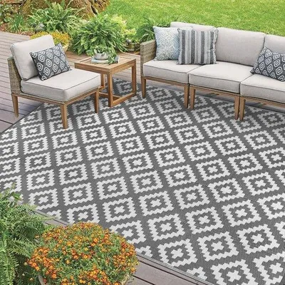 Produktbild von Famanu Außenmatte 180 x 270 cm - UV- und wasserbeständig für Veranda, Balkon, Strand und Camping