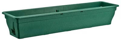 Produktbild von Balkonkasten 100cm Blumenkasten mit Wasserspeicher Grün 25 L - Blumenkästen wetterfest Pflanzkasten mit Einsatz Lange Balkonkästen für Garten und Balkon witterungsbeständig