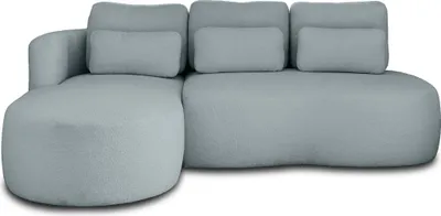 Image de Lisa Design Mahina - canapé d'angle gauche - 4 places - convertible avec coffre - en tissu bouclette , Vert