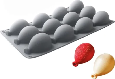 Produktbild von GKA 3D Silikon Silikonform Backform 12 Luftballons Silikonbackform 29 cm Fondantform Seifenform Seife Luftballon