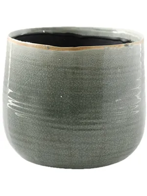 A close-up studio shot of a ceramic planter.
