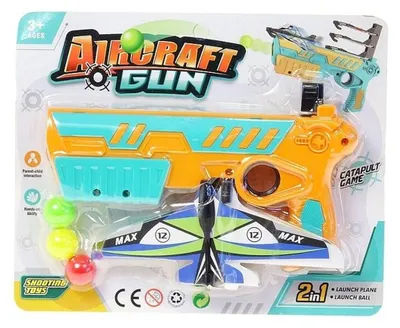 Obrázok produktu pre Pistolet na piłeczki piankowe z wyrzutnią samolot.