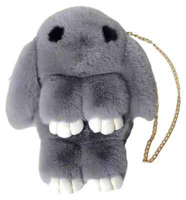 Produktbild von Plüschige Umhängetasche in Hasenform aus weichem Kunstfell – flauschige, niedliche Hasen-Schultertasche für Damen und Mädchen