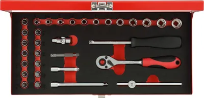 Produktbild von GEDORE red R49004033 Steckschlüssel-Satz 1/4" 4-13mm 32-teilig, 3300000