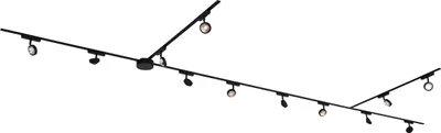 Produktbild von QAZQA - Modern Modernes Schienensystem I Spotlight I Deckenspot I Deckenstrahler I Strahler mit 12 schwarzen Spot I Spotlight I Deckenspot I Deckenstrahler I Strahler I Lampe I Leuchten 1-phasig - Mag