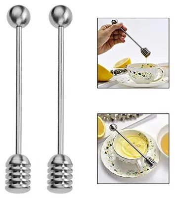 2er-Set Honiglöffel aus Edelstahl, Honigdipper, 15,5 cm