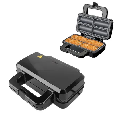 Produktbild von Wurstrollenformer,Machen Sie 4 schnelle und leckere Frühstückswurstbrötchen und Snacks in Minuten,800W,doppelseitige Heizplatten,Antihaftbeschichtung