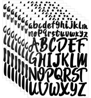 Productafbeelding van Zelfklevende Letters Stickerset - 8 Bladen Zwart, Waterbestendig, Etiketten en Stickers